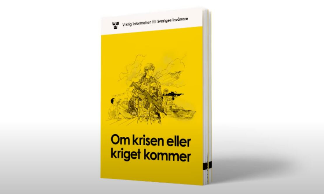 Un folleto titulado "Si llega la crisis o la guerra", distribuido por la Agencia Sueca de Contingencias Civiles (18/11/2024). Foto: Captura de pantalla de MSB