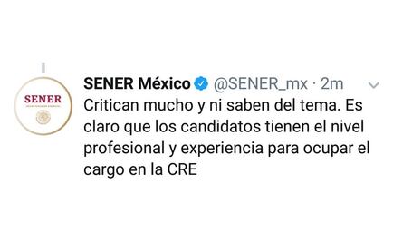 “Critican y ni saben”: el tuit por el que se disculpó la Sener