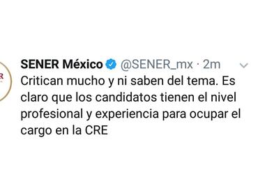 “Critican y ni saben”: el tuit por el que se disculpó la Sener