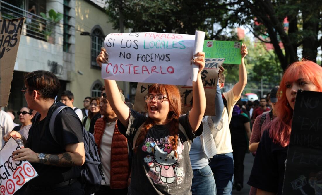 Colectivos vecinales convocan a la segunda marcha contra la gentrificación en CDMX, en defensa del derecho a la vivienda y al espacio público. Foto: Fernanda Zamora/EL UNIVERSAL