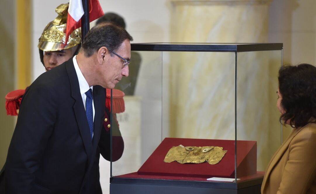 El presidente peruano Martín Vizcarra destacó el pasado lunes la lucha de su país por recuperar sus tesoros culturales. Foto: Cris Bouroncle/AFP