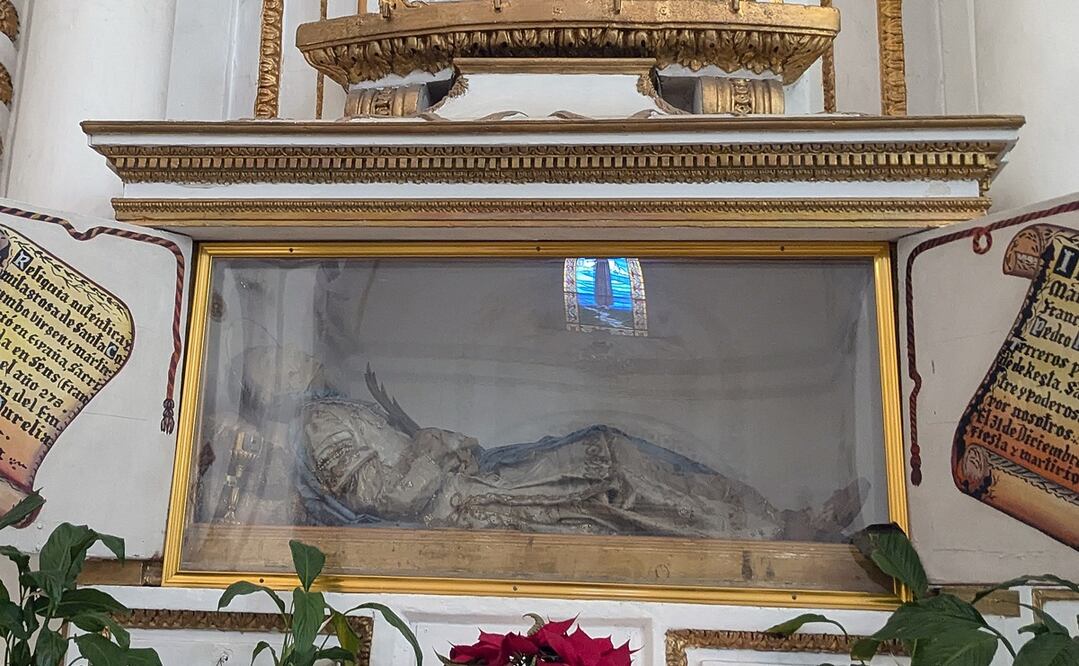Desde la época virreinal, los restos de la santa permanecen en la iglesia del ahora exconvento de San Francisco. Foto: EFE