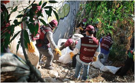 Brigadistas realizan saneamiento y limpieza de las barrancas La Coyotera, Anzaldo, Magdalena y Texcalatlaco
