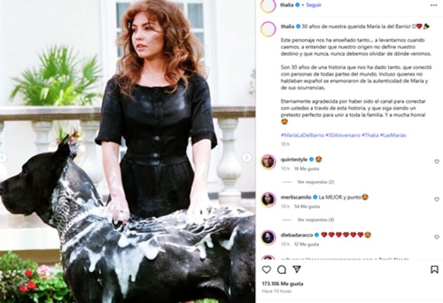 La actriz festejó el cumpleaños de "La marginal" en redes sociales. Foto: Instagram.