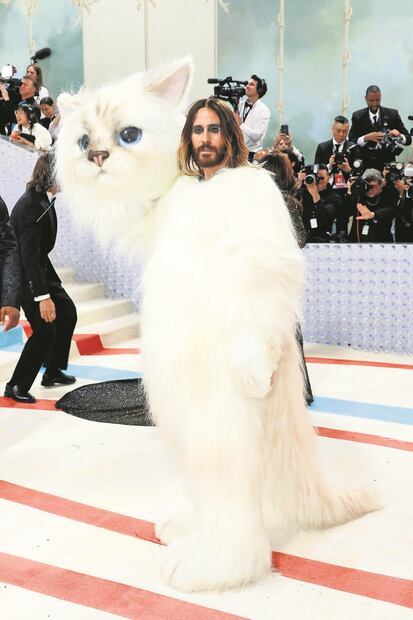 Jared Leto como Choupette, la gatita de Karl Lagerfeld, Foto: Agencias