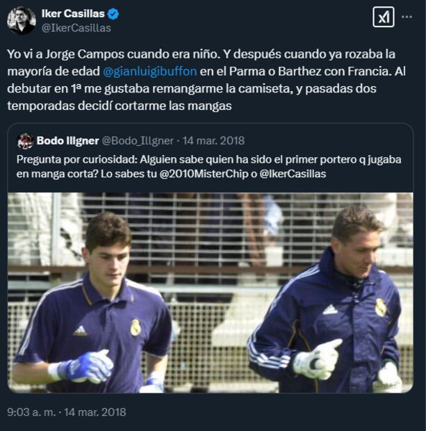 Iker Casillas y su admiración por Jorge Campos