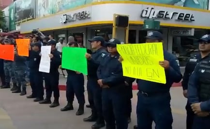 Protestan policías federales en Ciudad Obregón, Sonora