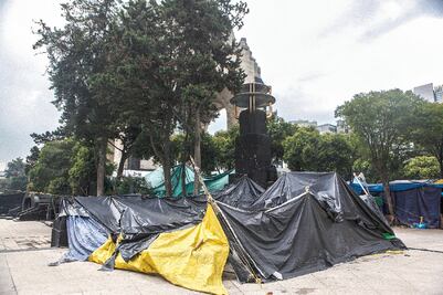 Menguado, el plantón de maestros disidentes