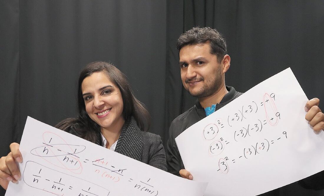 María González Sánchez y José Alejandro Andalón comentaron que su canal de Yo u Tub e tiene 2 mil 700 videos en los que explican diversos temas de matemáticas. Foto: JUAN BOITES. EL UNIVERSAL