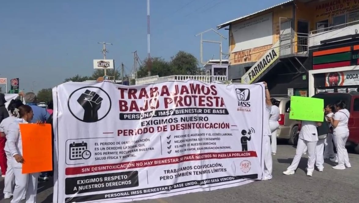 Personal médico de Reynosa y Río Bravo protesta por falta de insumos y condiciones laborales. Foto: Especial