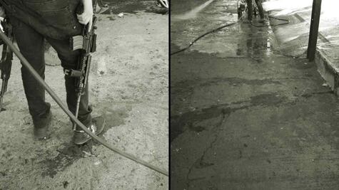 VIDEOS: Así limpian los delincuentes sus escenas del crimen