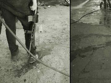 VIDEOS: Así limpian los delincuentes sus escenas del crimen