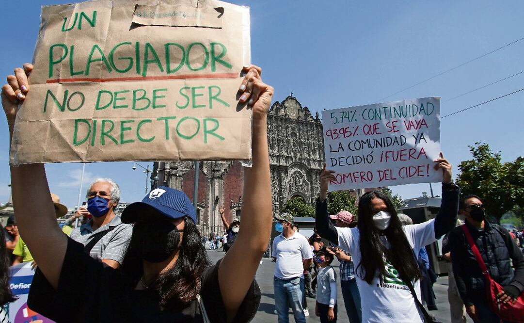 Desde finales de 2021, la comunidad del CIDE ha realizado diversas manifestaciones. Foto: Carlos Mejía, El Universal 
