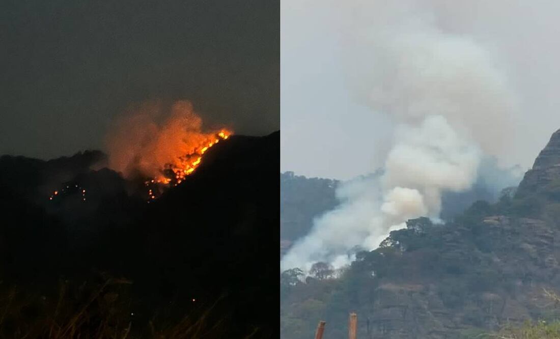 ncendio forestal en Tepoztlán, Morelos. Foto: Especial.