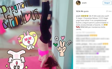 Anahí sorprende con pose de yoga en pleno embarazo