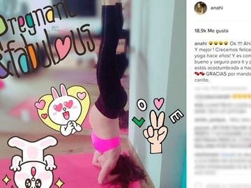 Anahí sorprende con pose de yoga en pleno embarazo