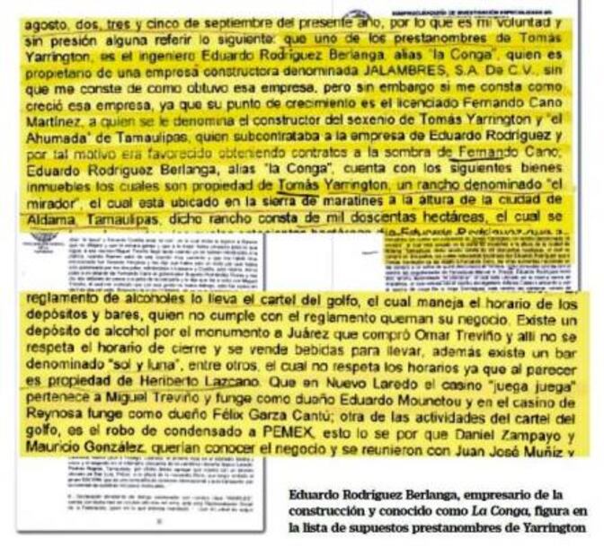 PGR investigaba desde 2004 a Yarrington por narcotráfico