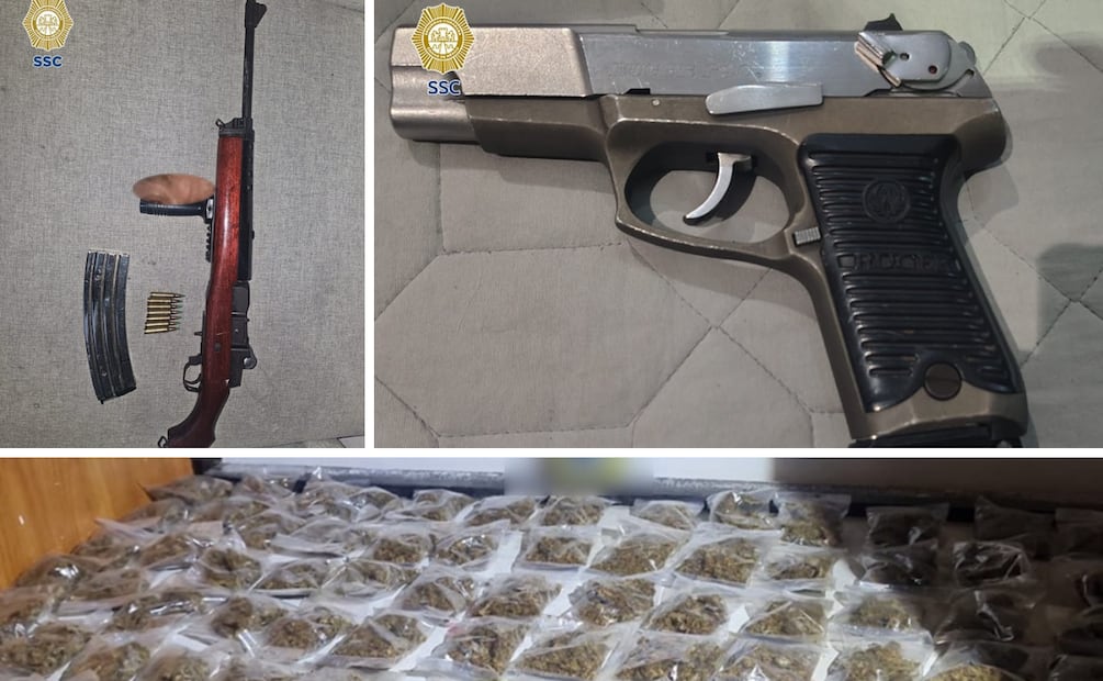 También aseguraron dos armas de fuego; una larga tipo escopeta abastecida con siete cartuchos útiles. | Foto: Especial.