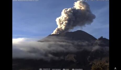 Así fue la explosión de esta mañana del volcán Popocatépetl