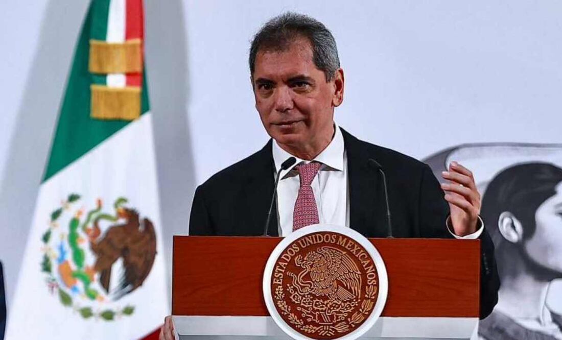 Édgar Amador Zamora, secretario de Hacienda, durante la conferencia del pueblo de la presidenta Claudia Sheinbaum en Palacio Nacional este 10 de septiembre del 2025. Foto: Berenice Fregoso / EL UNIVERSAL