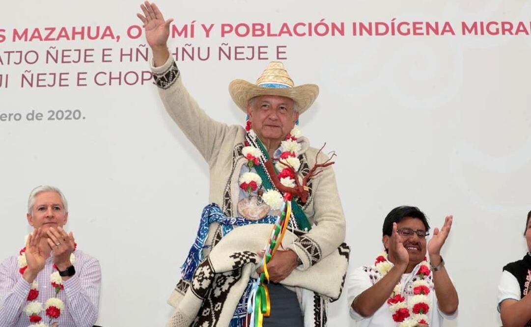 El Presidente asistió a Atlacomulco a un encuentro con pueblos Mazahua y Otomí. Foto: Cortesía / Presidencia 