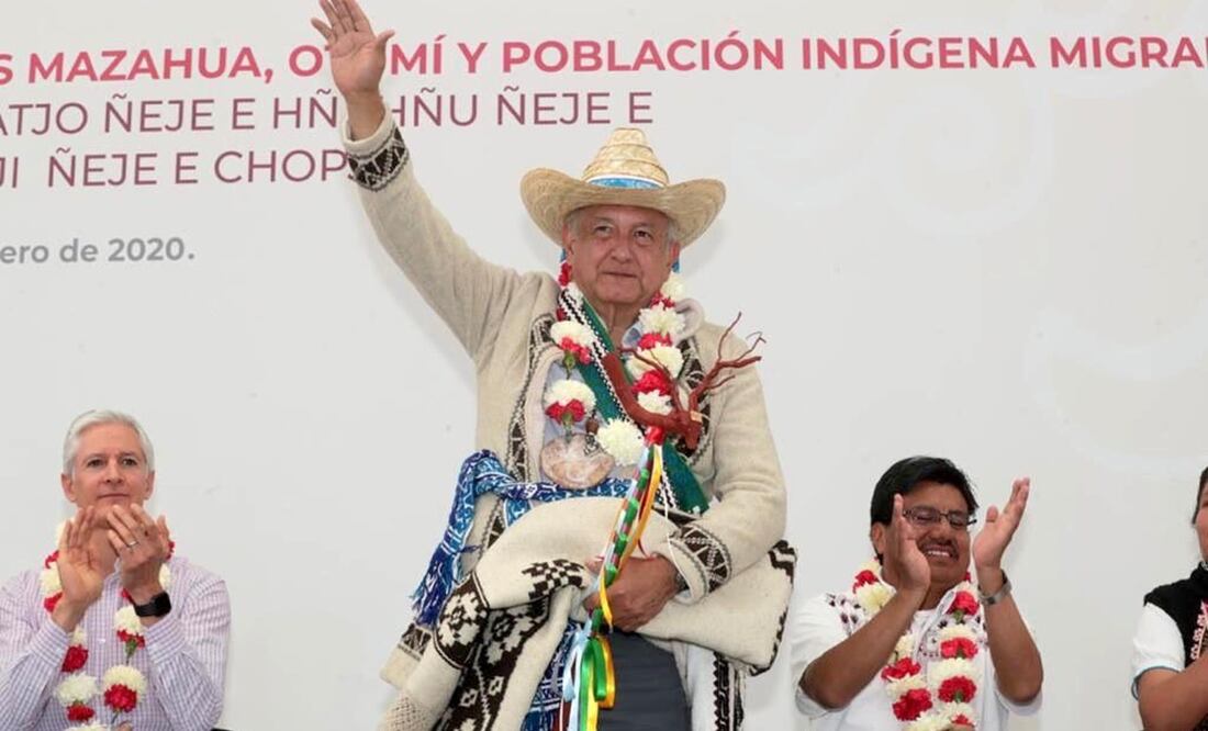 El Presidente asistió a Atlacomulco a un encuentro con pueblos Mazahua y Otomí. Foto: Cortesía / Presidencia