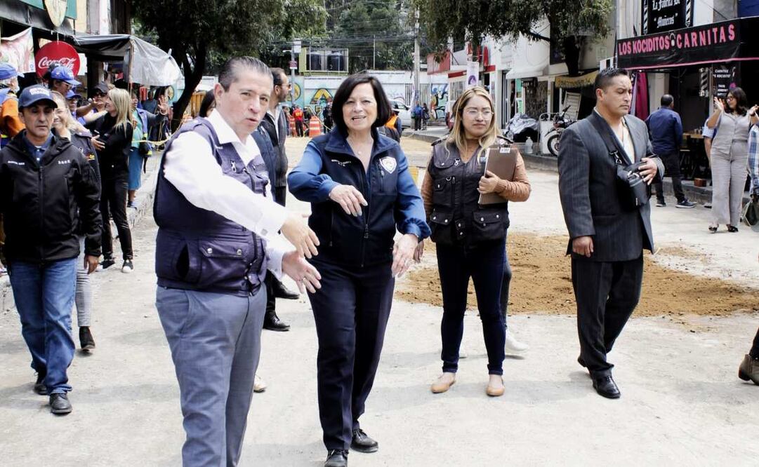 Alcalde de Coyoacán supervisa trabajos en inmediaciones del Estadio Azteca por Mundial de 2026 (20/07/2025). Foto: Especial