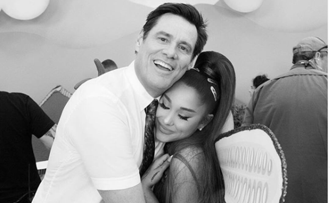 Ariana Grande se deja abrazar por Jim Carrey. Foto: Instagram