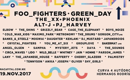 Foo Fighters y Green Day encabezan Corona Capital 17