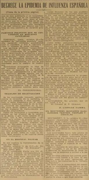 La pandemia de gripe de 1918 por la que México cerró sus fronteras