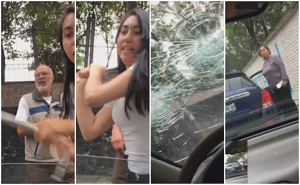 Joven destruye parabrisas de auto en Tlalpan y en redes la llaman #LadyPiñata