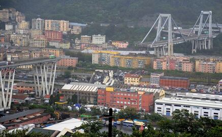 El antes y el después del puente que se derrumbó en Génova, Italia