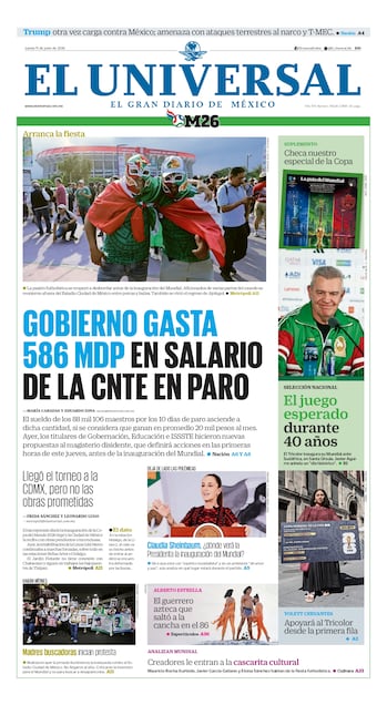 Portada impresa del 11 de junio de 2026