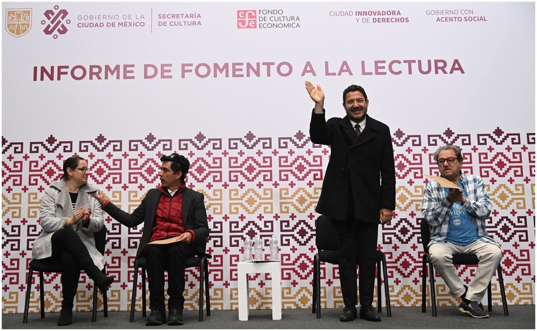 Presentación de los resultados del gobierno capitalino sobre programas de fomento a la lectura en la CDMX. Foto: Especial