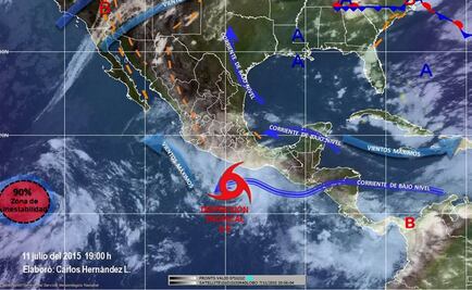 Prevén que depresión en el Pacífico evolucione a tormenta tropical