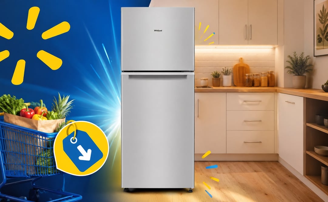 Si buscas un refrigerador de tamaño intermedio, con buena capacidad y de una marca reconocida, este modelo Whirlpool puede ser una opción interesante. Foto: IA