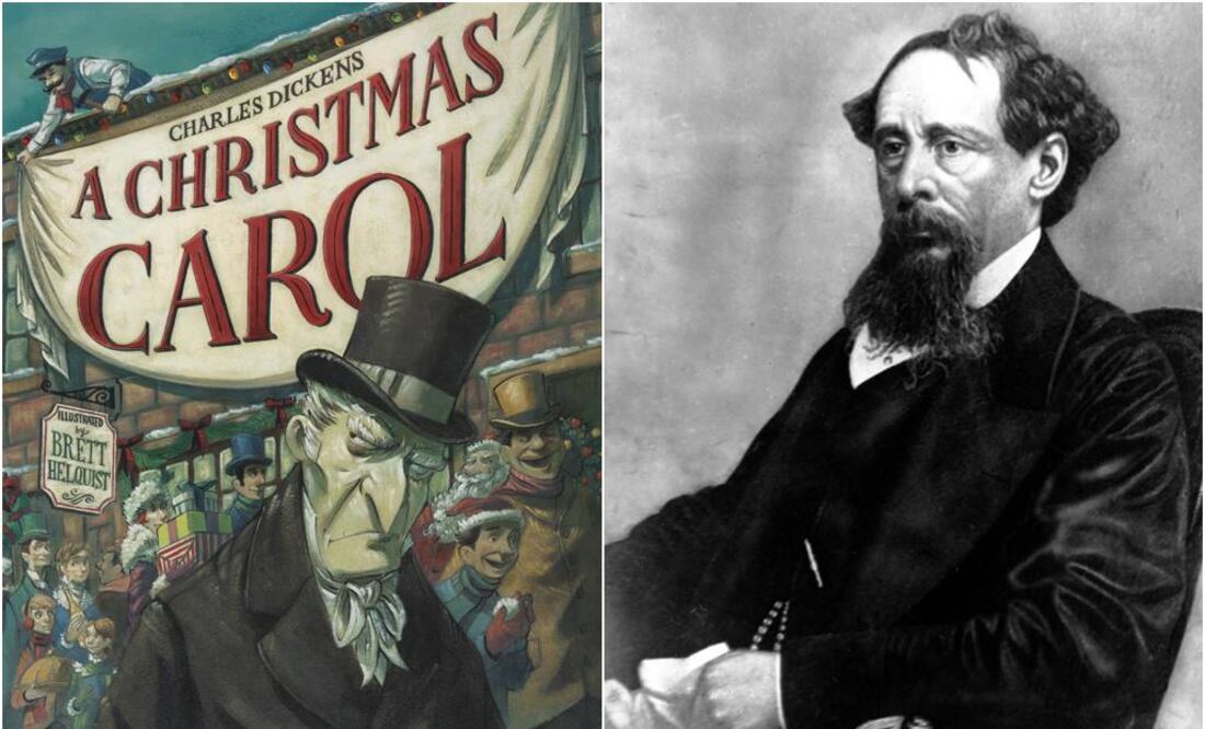 Edición de "Cuento de Navidad" junto a una fotografía de su autor. FOTOS: AP.