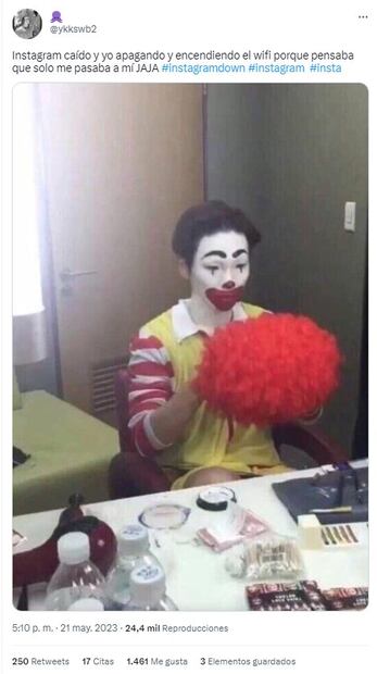 Caída de Instagram meme