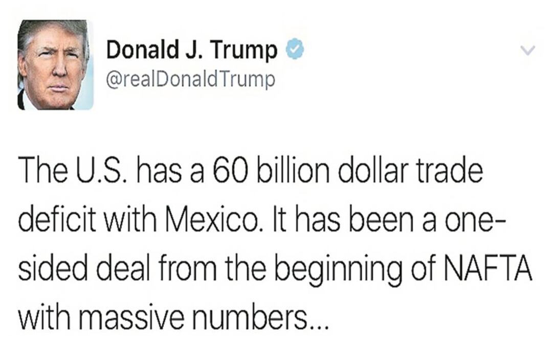 El presidente de Estados Unidos, Donald Trump, ha usado su cuenta de Twitter para presionar al gobierno mexicano, señalan especialistas (TOMADA DE TWITTER)
