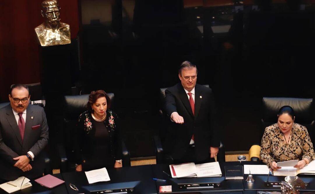 El canciller Marcelo Ebrard en el Senado. Foto: Berenice Fregoso / EL UNIVERSAL