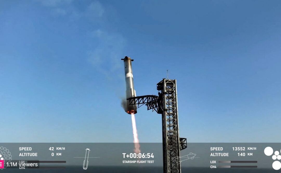 Lanzamiento de cohete de Space X en Texas. (06/03/25) Foto: AFP