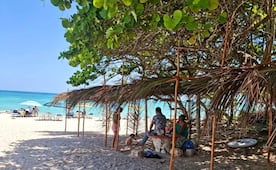 Extranjero se apropia de playa en Chuburná, Yucatán; coloca palapas sin permiso y cobra a los turistas
