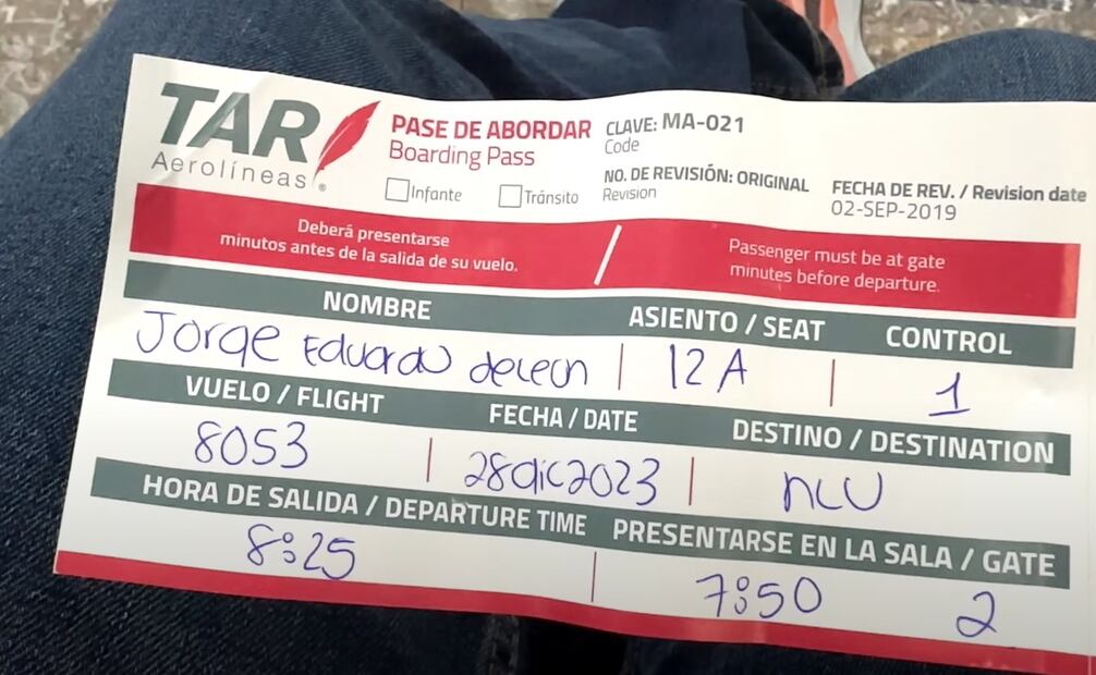 Mexicana de Aviación boleto. Foto: YouTube Jorge De León