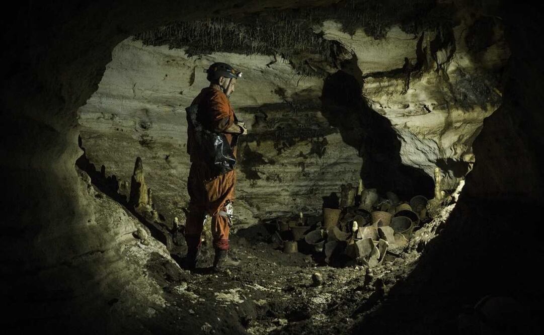 En marzo de este año se dio a conocer cómo redescubrieron la cueva de Balamkú. Foto: EFE/Karla Ortega /INAH, archivo