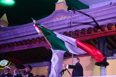 Da Grito de Independencia Giovani Gutiérrez en Coyoacán