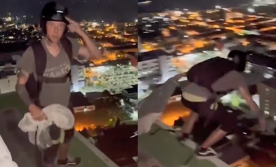 El deportista británico no contaba con permiso para lanzarse del edificio. Foto: X