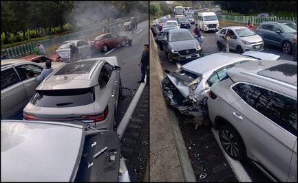 Se registra carambola en la autopista México–Cuernavaca; participan al menos seis vehículos 