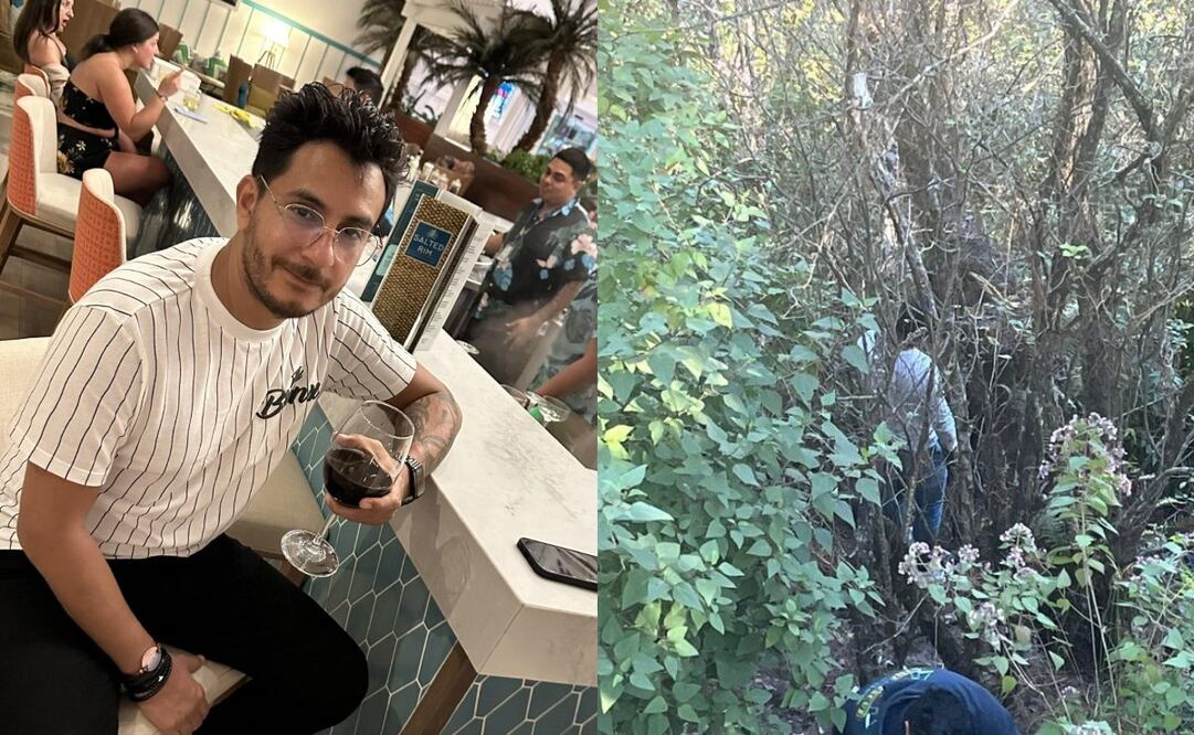 De acuerdo con imágenes de redes sociales el cadáver del presunto feminicida apareció colgado de un árbol con huellas de sangre en la ropa. Foto: Especial