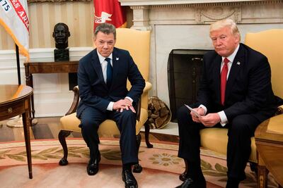 Trump recibe a Santos en la Casa Blanca; hablarán sobre drogas y Venezuela
