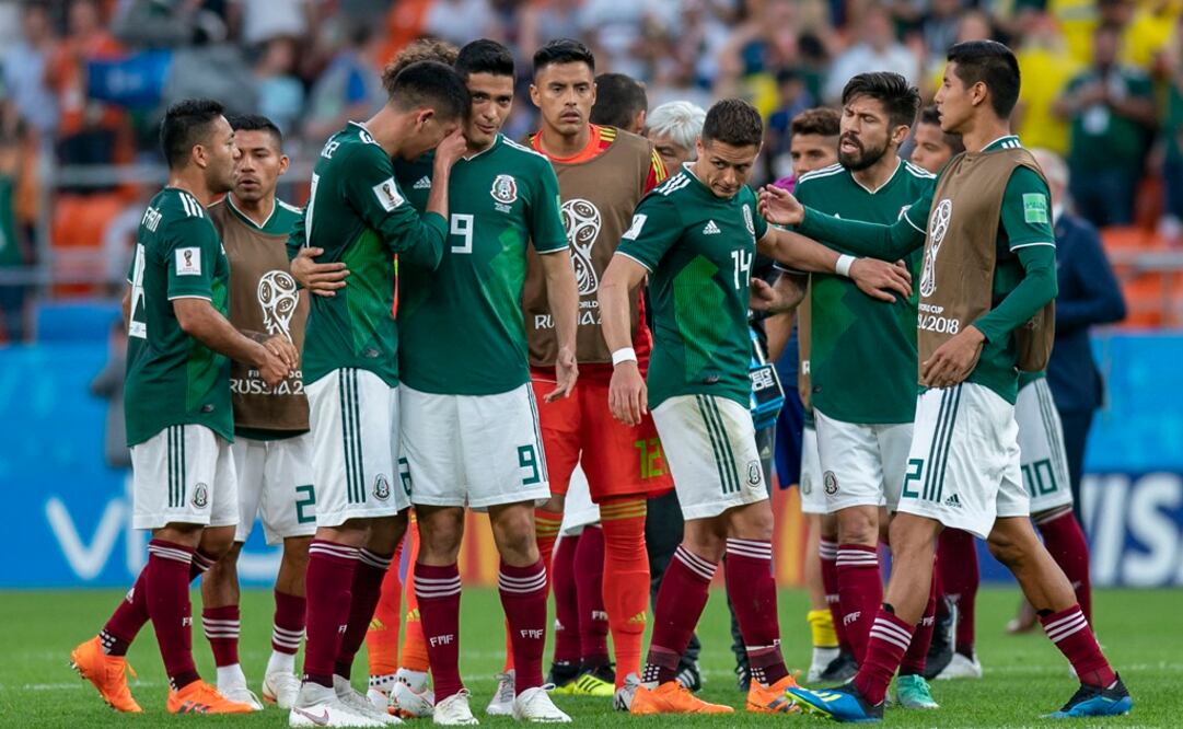 Jugadores de la Selección Mexicana de Futbol luego de la derrota ante Suecia. Foto: Imago7